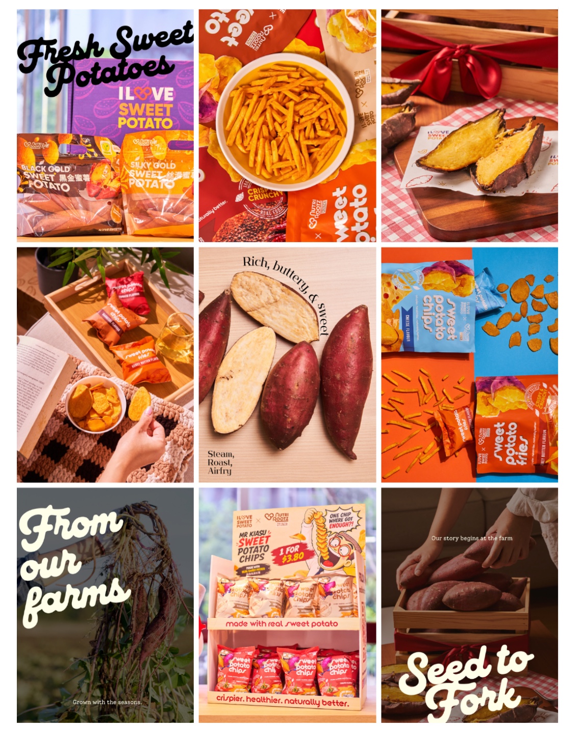 ILSP social content: sweet potatoes, snacks, lifestyle and farm stories